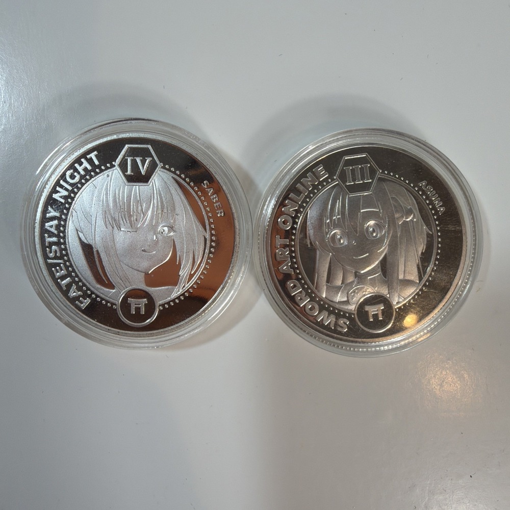The Otaku Box Anime Challenge Coin Lot - Saber Fate & Asuna SAO Token